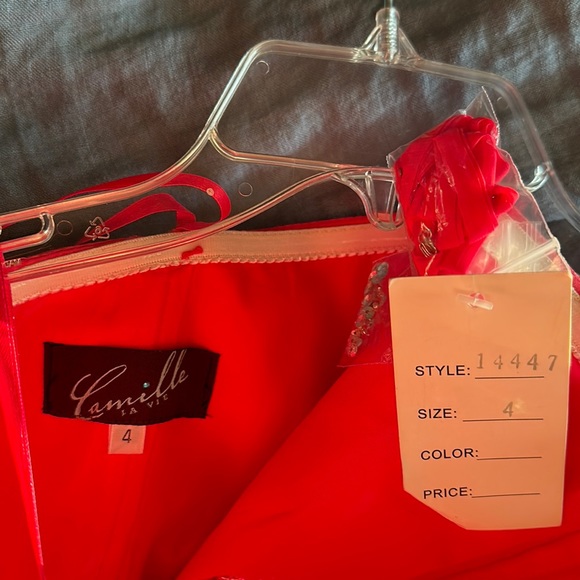 Pink strapless gown with beaded/rhinestone top - Picture 4 of 6